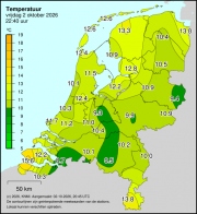 Weerkaart KNMI Temperatuur