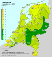Weerkaart KNMI Temperatuur
