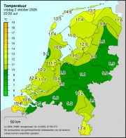 Weerkaart KNMI Temperatuur