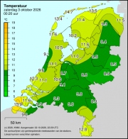 Weerkaart KNMI Temperatuur