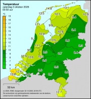 Weerkaart KNMI Temperatuur