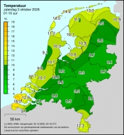 Weerkaart KNMI Temperatuur
