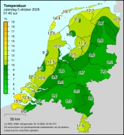 Weerkaart KNMI Temperatuur