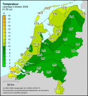 Weerkaart KNMI Temperatuur