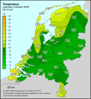 Weerkaart KNMI Temperatuur