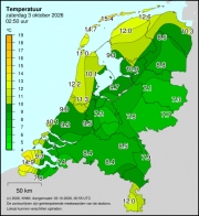 Weerkaart KNMI Temperatuur