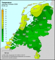 Weerkaart KNMI Temperatuur