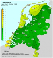 Weerkaart KNMI Temperatuur