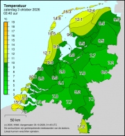 Weerkaart KNMI Temperatuur