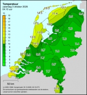 Weerkaart KNMI Temperatuur