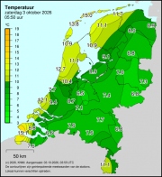 Weerkaart KNMI Temperatuur