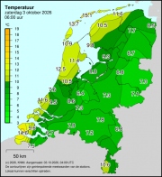 Weerkaart KNMI Temperatuur