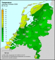 Weerkaart KNMI Temperatuur