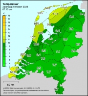Weerkaart KNMI Temperatuur