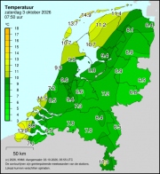 Weerkaart KNMI Temperatuur