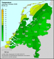 Weerkaart KNMI Temperatuur