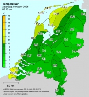 Weerkaart KNMI Temperatuur