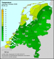 Weerkaart KNMI Temperatuur