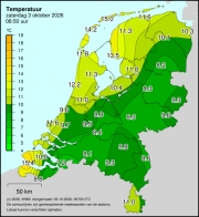 Weerkaart KNMI Temperatuur