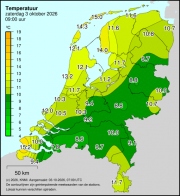 Weerkaart KNMI Temperatuur
