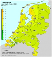 Weerkaart KNMI Temperatuur