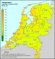 Weerkaart KNMI Temperatuur