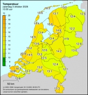 Weerkaart KNMI Temperatuur