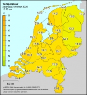 Weerkaart KNMI Temperatuur