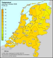 Weerkaart KNMI Temperatuur