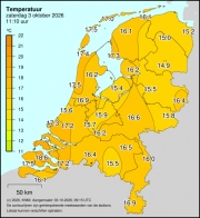 Weerkaart KNMI Temperatuur