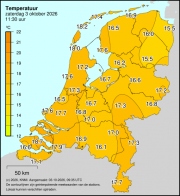 Weerkaart KNMI Temperatuur