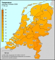 Weerkaart KNMI Temperatuur
