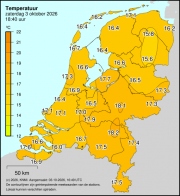 Weerkaart KNMI Temperatuur