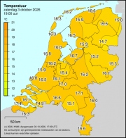 Weerkaart KNMI Temperatuur