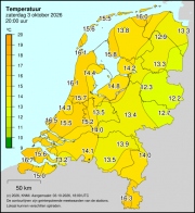 Weerkaart KNMI Temperatuur