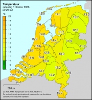 Weerkaart KNMI Temperatuur