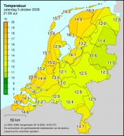 Weerkaart KNMI Temperatuur