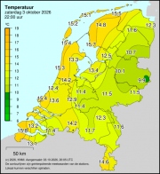 Weerkaart KNMI Temperatuur