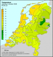 Weerkaart KNMI Temperatuur