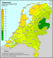 Weerkaart KNMI Temperatuur