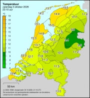 Weerkaart KNMI Temperatuur