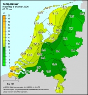Weerkaart KNMI Temperatuur