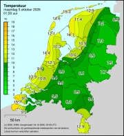 Weerkaart KNMI Temperatuur