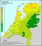 Weerkaart KNMI Temperatuur