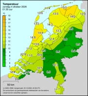 Weerkaart KNMI Temperatuur