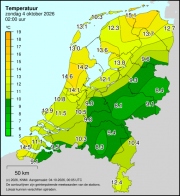 Weerkaart KNMI Temperatuur