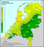 Weerkaart KNMI Temperatuur