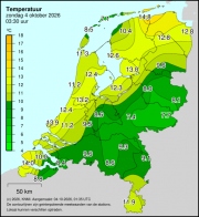 Weerkaart KNMI Temperatuur