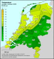 Weerkaart KNMI Temperatuur