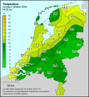 Weerkaart KNMI Temperatuur